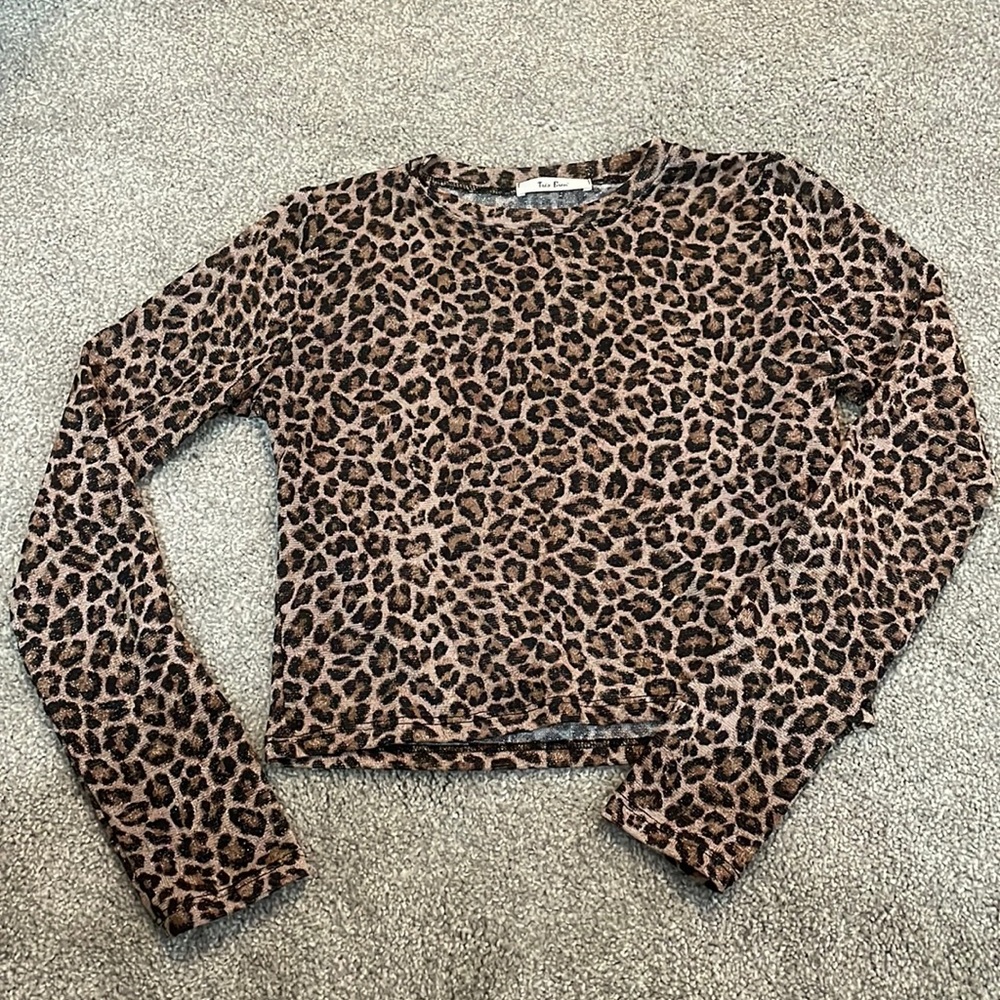 Shimmery Leopard Crop Top